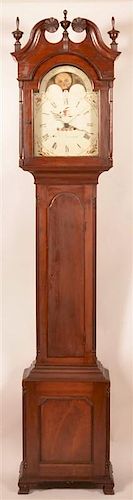 John Leinbach Chippendale Tall Case Clock.
