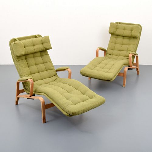 Pair of Chaise Lounge Chairs, Manner of Bruno Mathsson