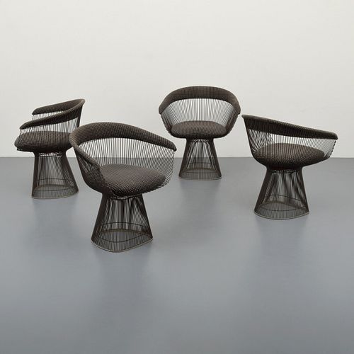 Warren Platner Bronze-Plated Steel Chairs, Set of 4