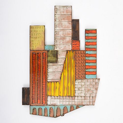 Harris G. Strong Ceramic Cityscape Wall Plaque