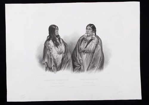 Bodmer Woman of Snake Tribe & Woman of Cree Tribe
