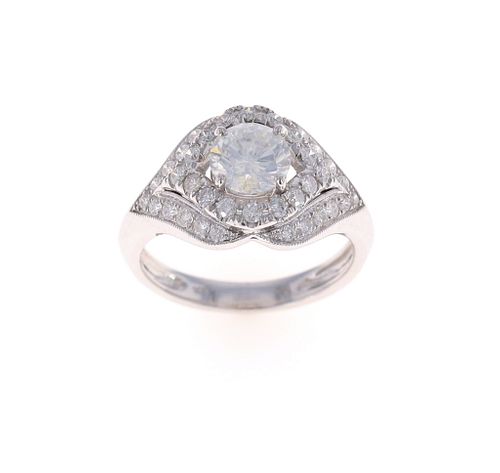 Opulent Brilliant Diamond 14k White Gold Ring