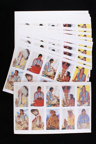 Uncut Sheets Of Winold Reiss Indian Post Cards
