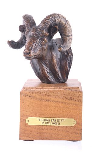 "Bighorn Ram Bust" Bronze By Dave Hodges