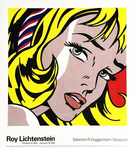 Girl With Hair Ribbon, A Roy Lichtenstein Lithography