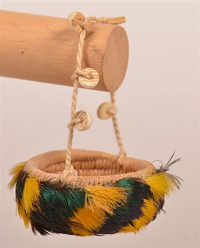 Pomo Indian Miniature Treasure Basket.