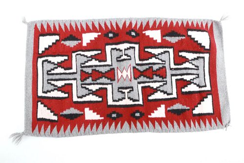 Navajo Two Grey Hills Trading Post Mohair Rug