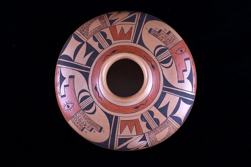 C.1940's Hopi Polychrome Squat Jar Signed