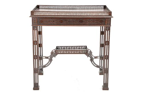 Circa 1700's Chinese Chippendale Silver Table