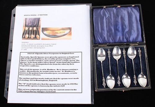 Sterling Silver Apostle StMatthew Spoon Set & Case