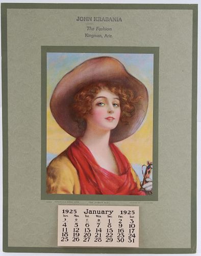 1925 Calendar "The Ranch Girl"  By W.H. Coffin