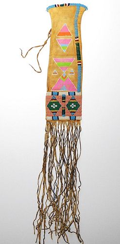 Crow Beaded & Painted Pipe Bag Early 1900's