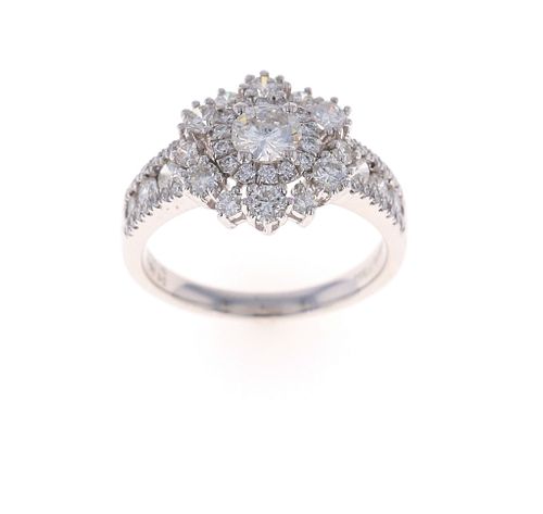 Brilliant Floral VS2 Diamond & Platinum Ring