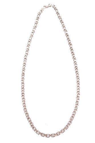 Mid-Century Byzantine Sterling Chain Necklace