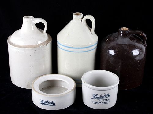 Early 1900's Stoneware Pottery Jar Collection