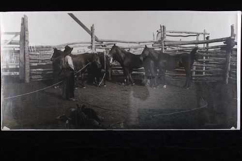 1930 Large Original Montana Cowboy Photograph
