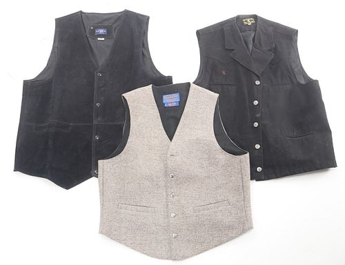 Suede Conceal Carry & Canvas & Wool Men's Vests