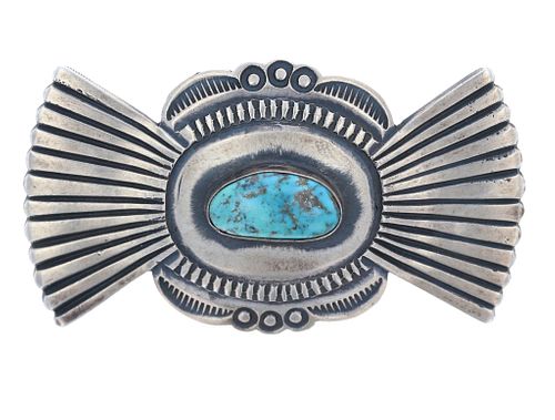 Navajo Mary Cayatineto Silver & Turquoise Brooch