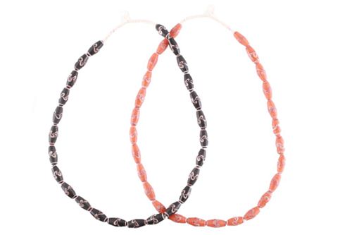 Venetian Fancy Heart Trade Bead Necklaces c 19th C