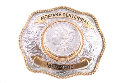 Montana Centennial Morgan Dollar Belt Buckle