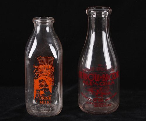 1930-50's glass dairy milk bottles