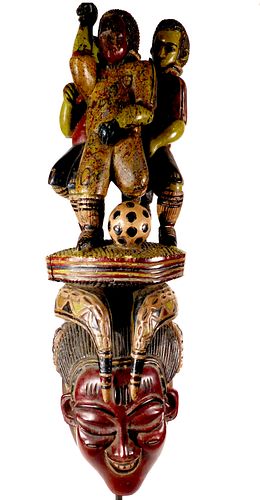 Mask with Soccer Players, Guro, Ivory Coast