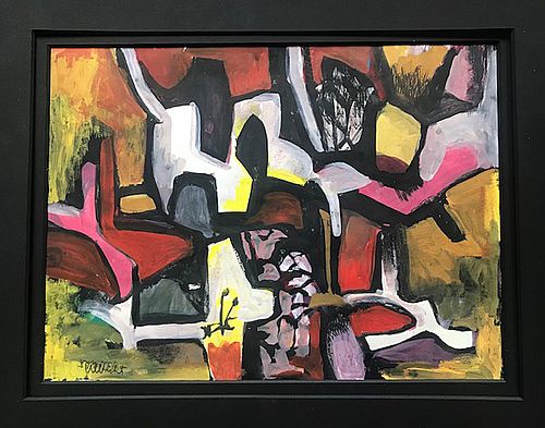 John Ulbricht, 1946, Gorgeous Abstract Painting, Gouache, signed
