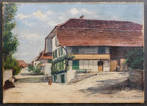  Continental School: 19th Century Village Scene