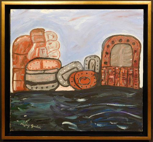 Philip Guston, Manner of/  Attributed: Untitled, Surreal forms in the Sea