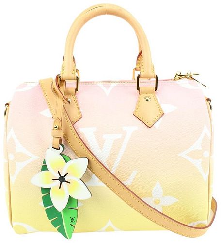 LOUIS VUITTON PINK X YELLOW MONOGRAM BY THE POOL SPEEDY BANDOULIERE 25