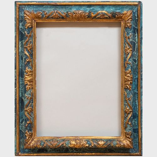 Italian Baroque Painted and Parcel-Gilt Picture Frame