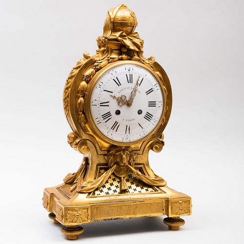 Fine Louis XVI Ormolu Mantle Clock, Dial and Works Signed Etienne Lenoir a Paris