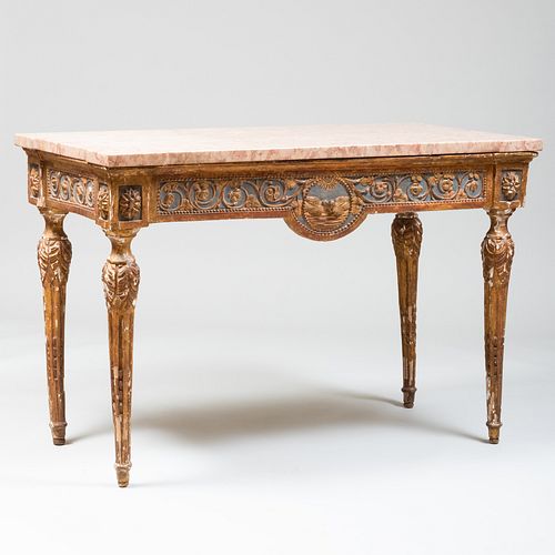 Italian Neoclassical Painted and Parcel-Gilt Console Table