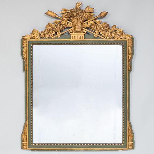 Louis XVI Provincial Painted and Parcel-Gilt Mirror