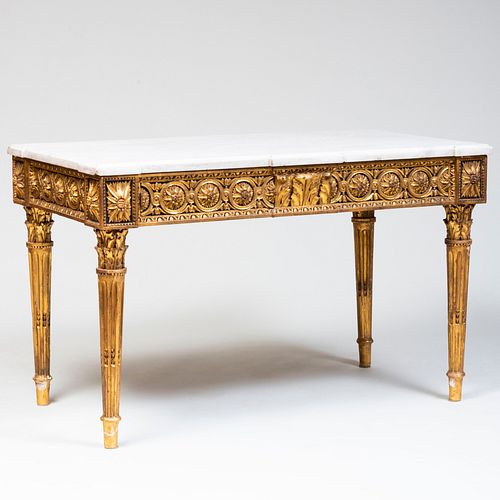 Louis XVI Style Giltwood Table de Mileu