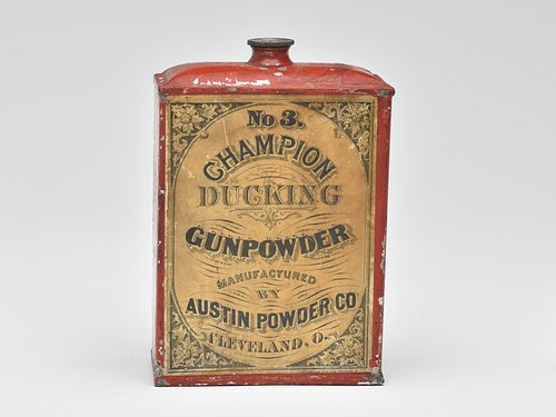 Gun powder tin, Austin Powder Company, Cleveland, Ohio.