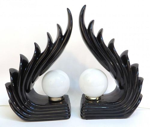 Pair Of Art Deco Style Lamps