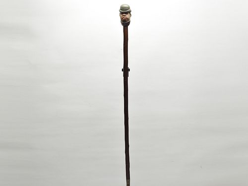 Well carved walking stick, Lloyd Cargile, Baltimore, Maryland, last quarter 20th century.