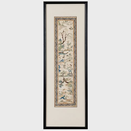 Pair of Chinese Sleeve Embroidery Panels