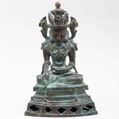 Bronze Seated Figure of Seated Guanyin, Possibly Chinese