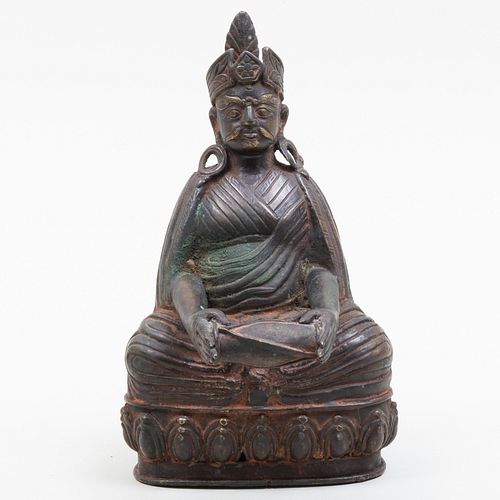 Indian Bronze of a Seated Official