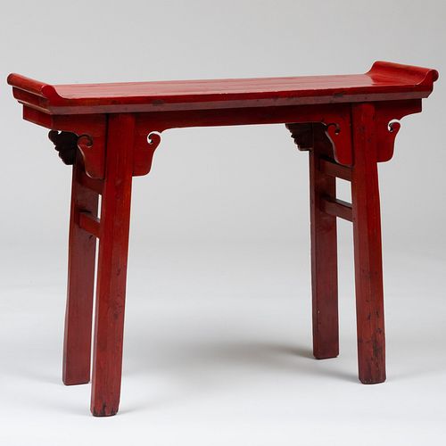 Chinese Red Lacquer Small Altar Table