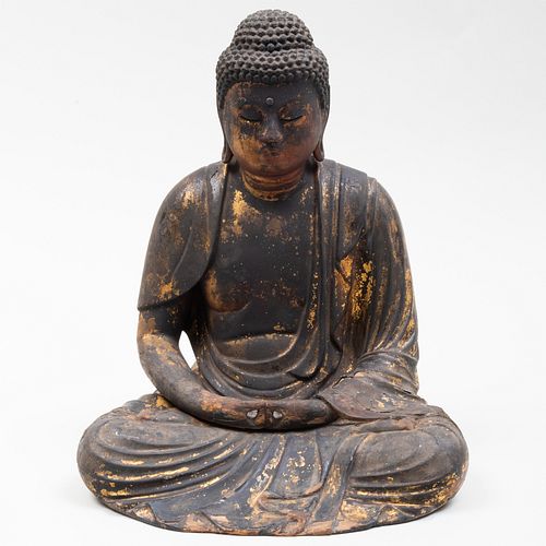 Japanese Gilt-Lacquer Seated Amida Buddha Figure