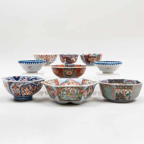 Group of Eight Japanese Imari Porcelain Bowls