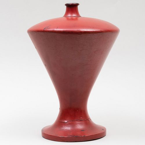 Japanese Red Lacquer Negoro Heishi Vase