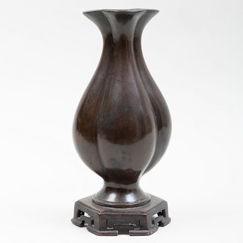 Chinese Bronze Quatrilobed Vase