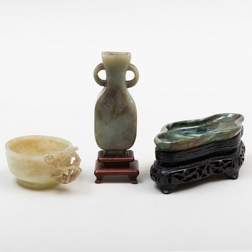 Three Chinese Hardstone Objects