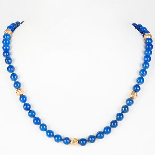 14k Gold and Lapis Lazuli Necklace