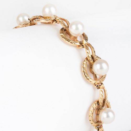 14k Gold and Pearl Bracelet