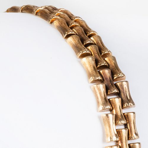14k Gold Bamboo Link Bracelet